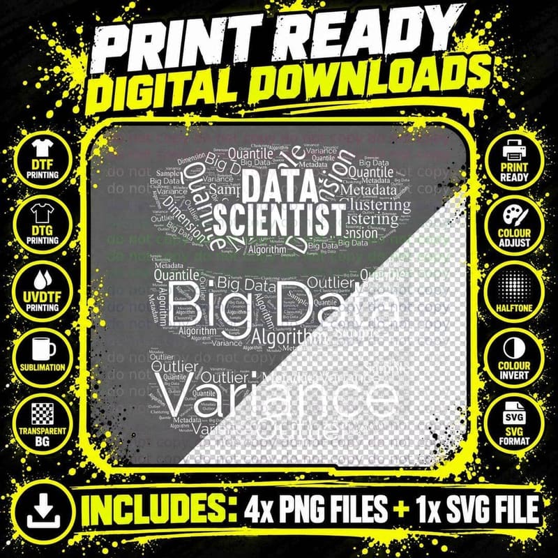 Data Science Analytics T-Shirt, White, Tech Geeks Png SVG Digital Bundle