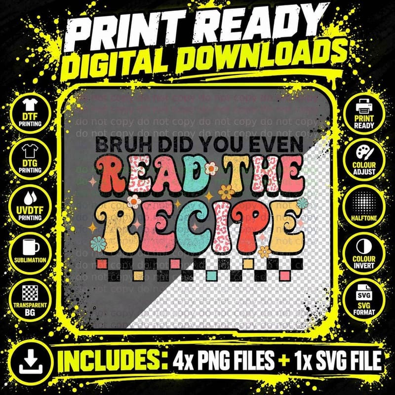 Did You Even Read the Recipe Family Consumer Science FCS Png SVG Digital Bundle