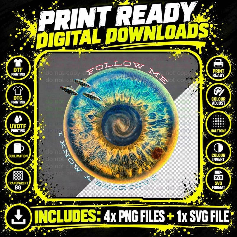 EDM Trippy Alien Space T-Shirt, Music Festival Lover Png SVG Digital Bundle