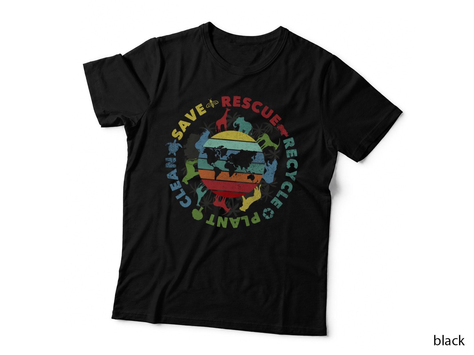 Earth Day Save Bees Rescue Animals Recycle Plastics Planet T-Shirt