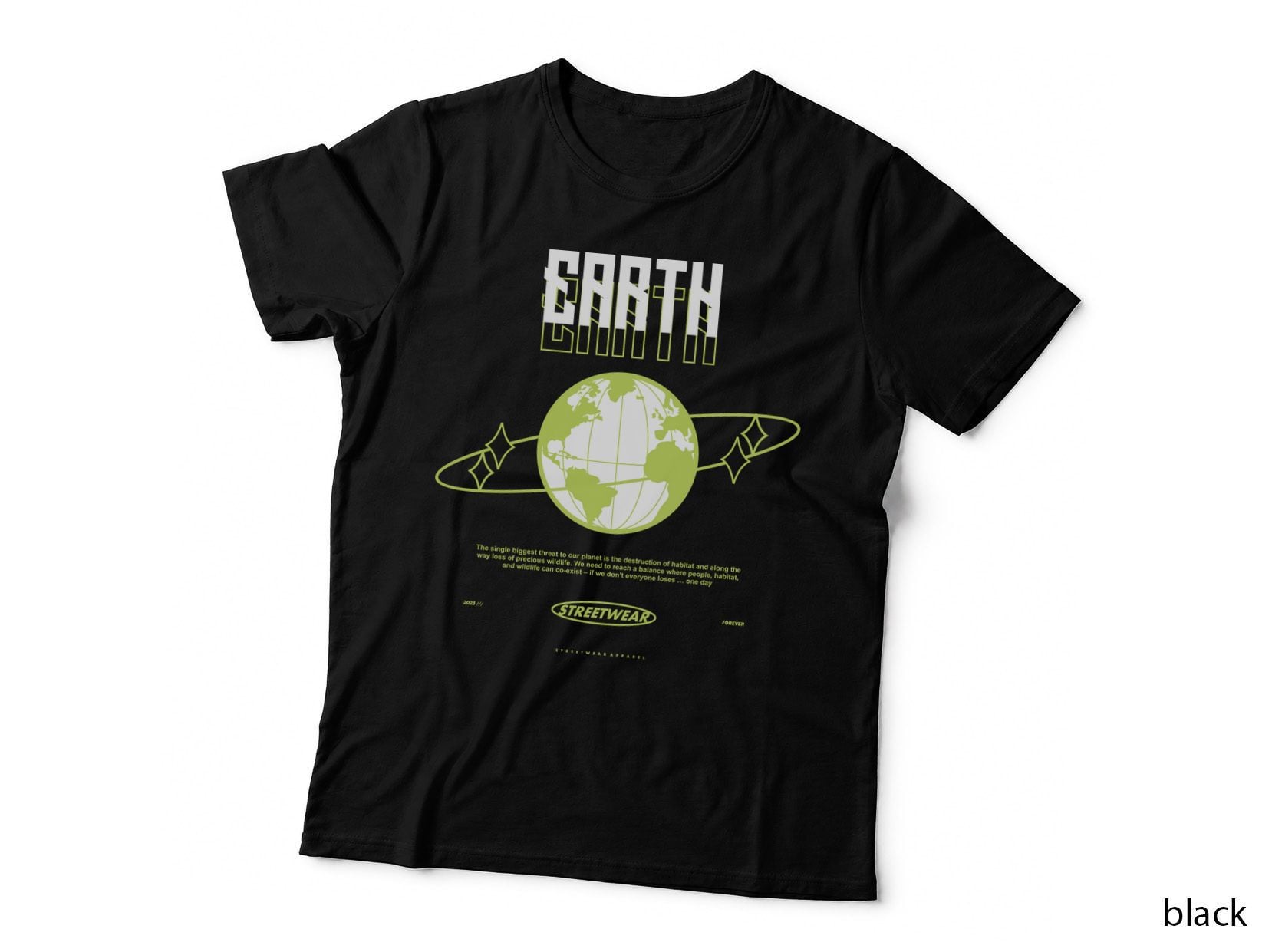 Earth Youth Environmental Cosmic Planet Yellow Lime T-Shirt