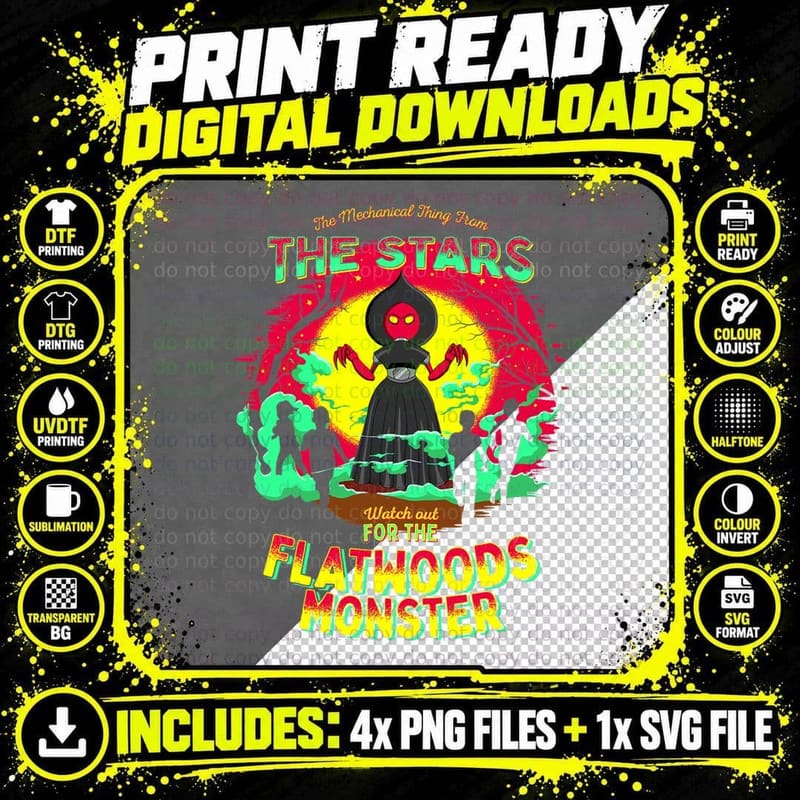 Flatwooods Monster Alien Braxie Braxton County Wv Png SVG Digital Bundle
