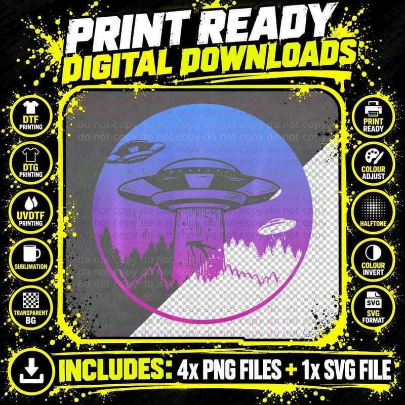 Flying Saucer UFO Astronauts Are Aliens, Graphic T-Shirt Png SVG Digital Bundle