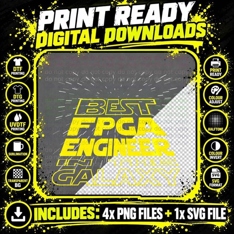 Fpga Engineer Cool Galaxy Job, Classic Casual T-Shirt Png SVG Digital Bundle