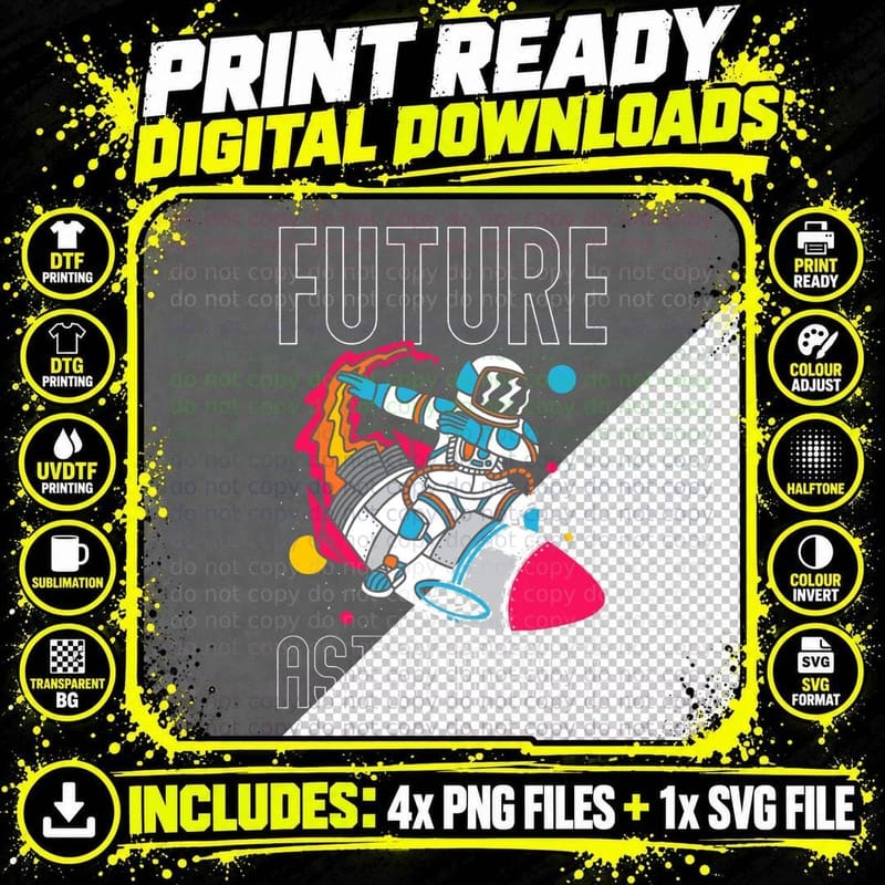 Future Astronaut Space Astronomy Rocket Planets T-Shirt Png SVG Digital Bundle