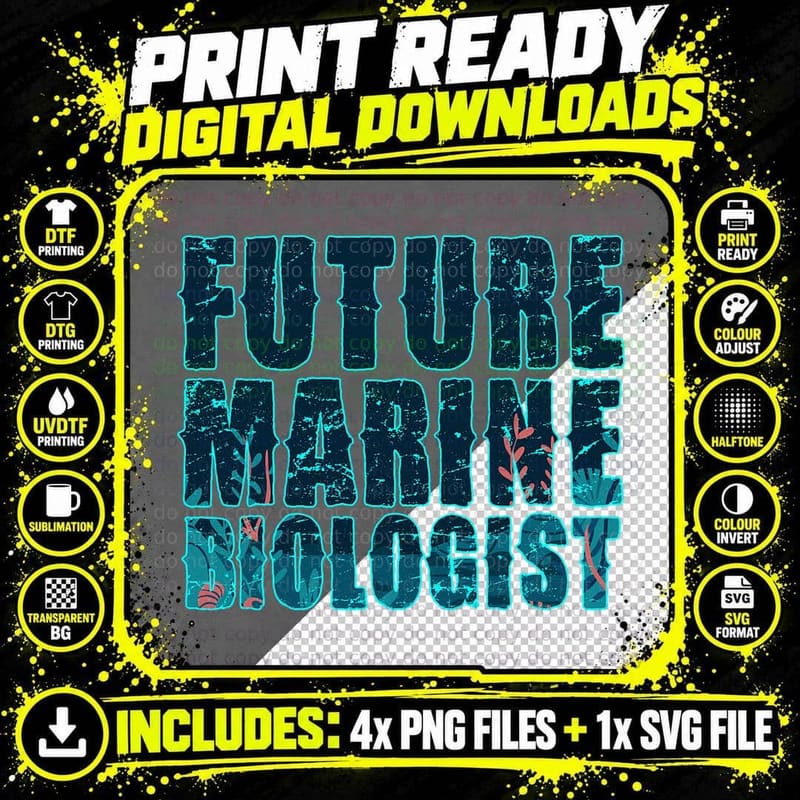 Future Marine Biologist Designs Marine Biology T-Shirt Png SVG Digital Bundle