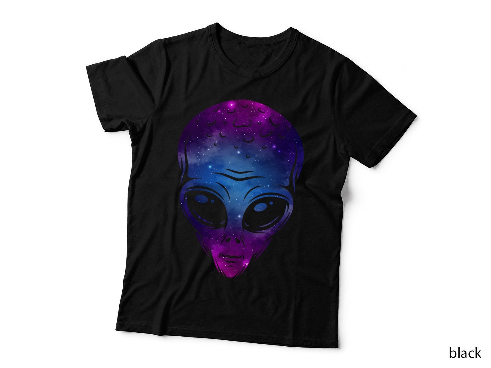 Galaxy Alien Head Gift Idea Alien T-Shirt