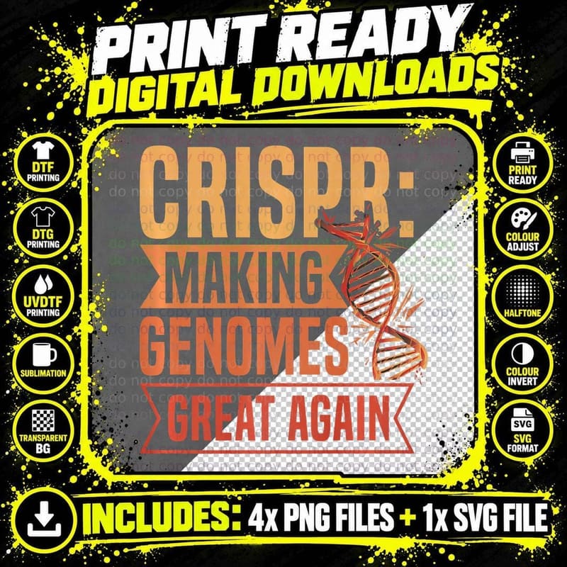 Genetic Engineering Crispr Design Crispr Supporter DNA Png SVG Digital Bundle