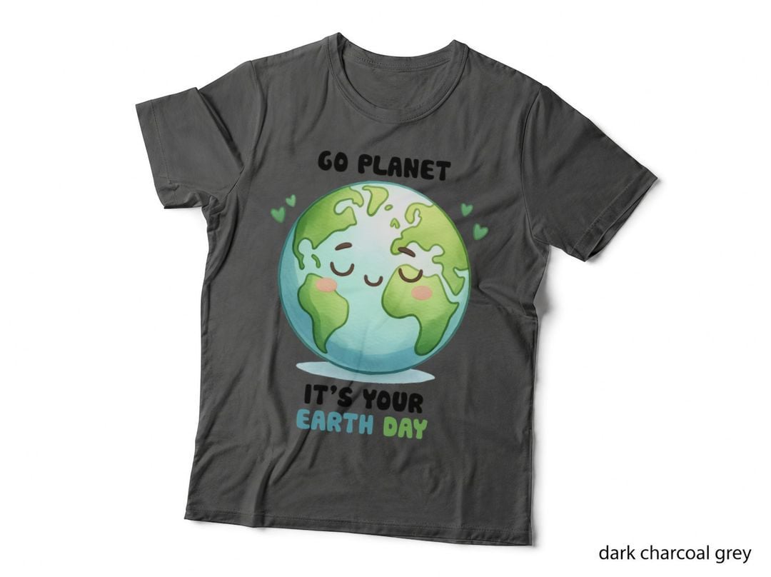 Go Planet It's Your Earth Day Earth Day T-Shirt, Smiling Earth with Hearts