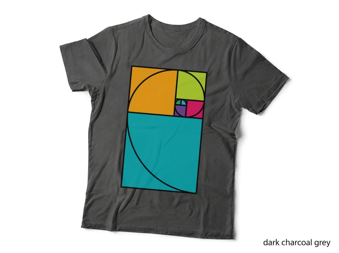 Golden Ratio Spiral T-Shirt, Math Geek Science Gift