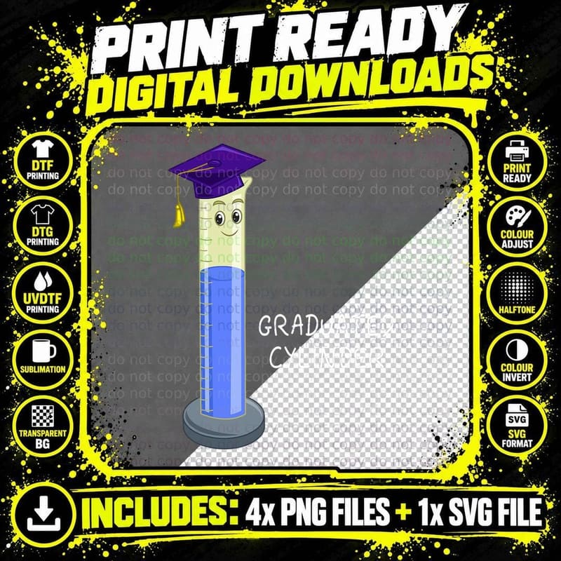 Graduated Cylinder Biology Biologist Chemistry Png SVG Digital Bundle