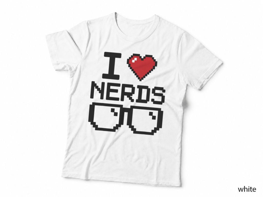 I Love Nerds for Science or Book Lovers and Knowledge Geeks T-Shirt