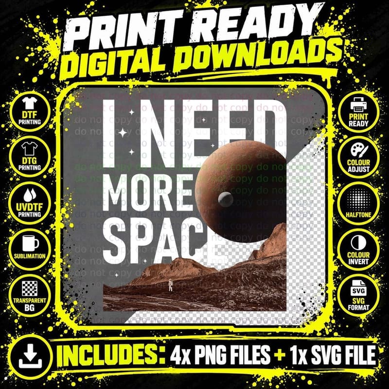 I Need More Space - Constellation Stargazing Stars Png SVG Digital Bundle