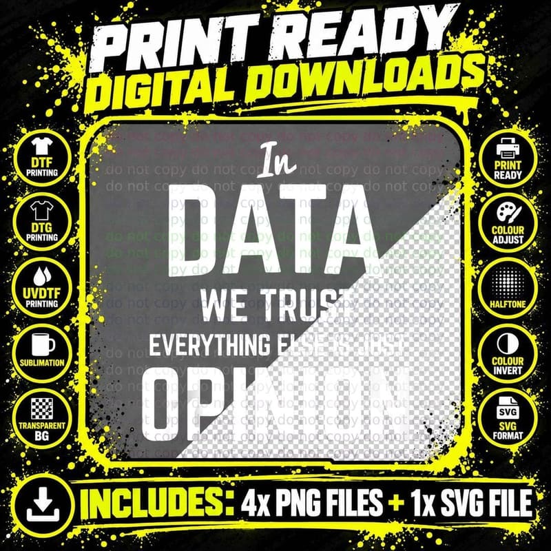 In Data We Trust Data Science Data Scientist Png SVG Digital Bundle
