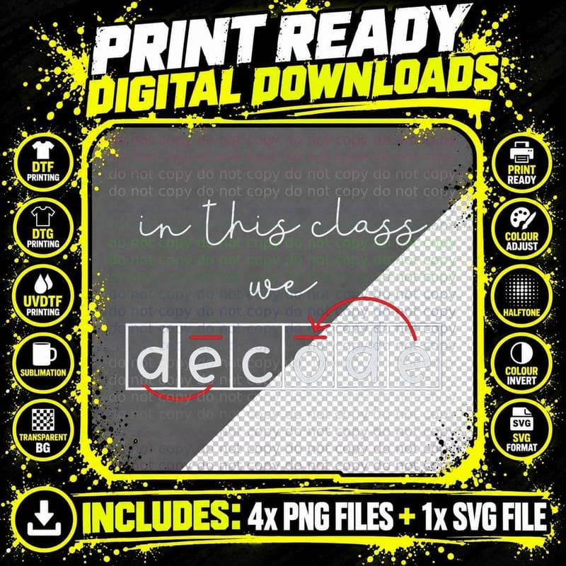 In This Class We Decode Science of Reading Specialist Png SVG Digital Bundle