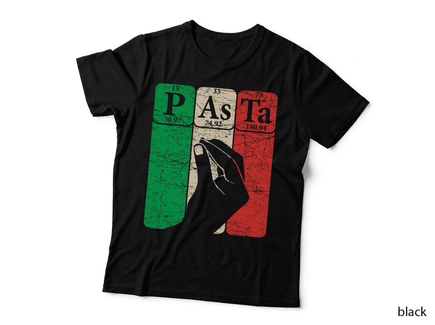 Italian Pasta Periodic Table Elements Italian Hand Gesture T-Shirt