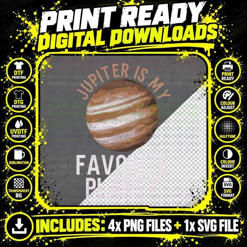 Jupiter Is My Favorite Planet - Jupiter Space T-Shirt Png SVG Digital Bundle