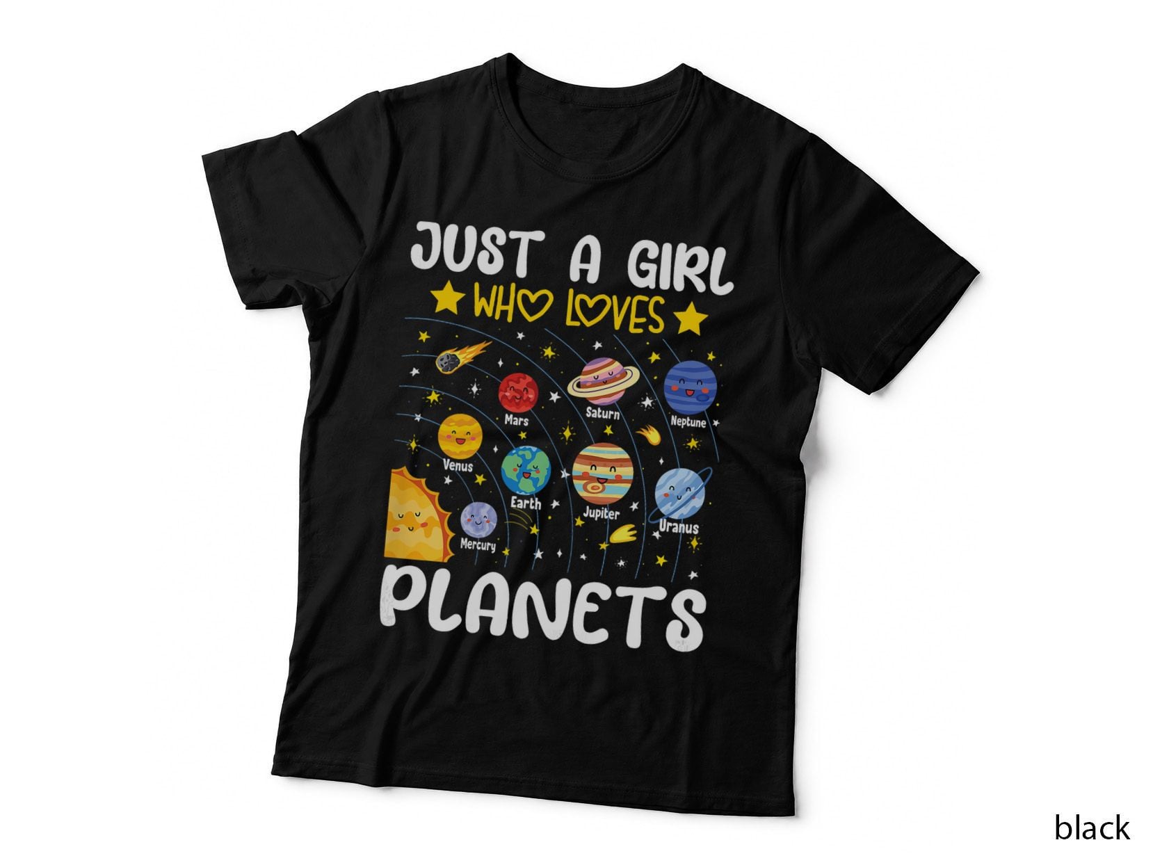 Just a Girl Who Loves Planets Solar Space Science Lover Girl T-Shirt