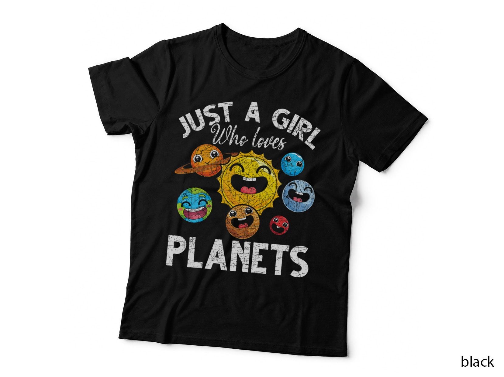 Just a Girl Who Loves Planets Space Travel Galaxy Astronomy T-Shirt