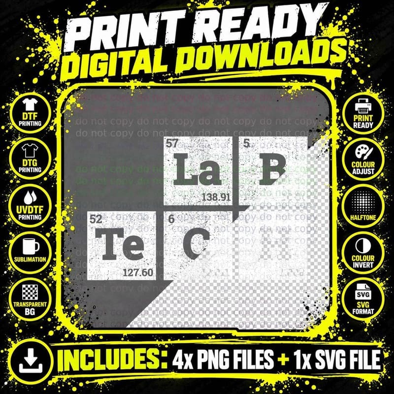 Lab Tech - Clinical Medical Laboratory Technician Png SVG Digital Bundle