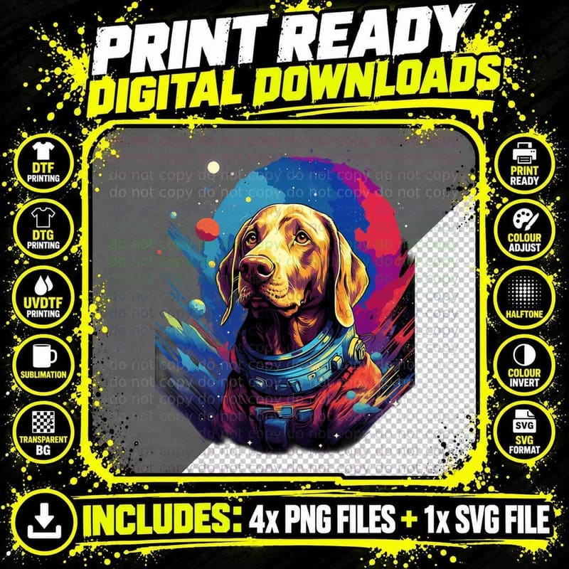 Labrador Retriever Astronaut T-Shirt Png SVG Digital Bundle