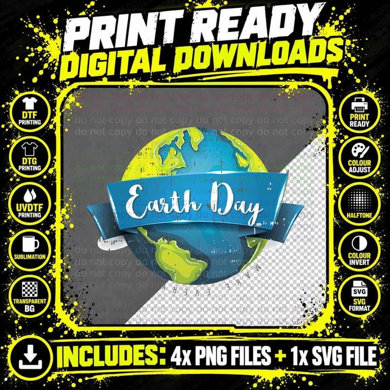 Make Earth Day Everyday Save Our Planet Nature Lover Png SVG Digital Bundle