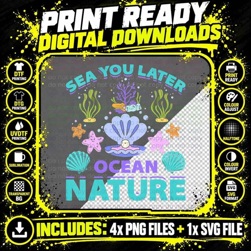 Marine Biology for Future Marine Biologist Ocean Png SVG Digital Bundle