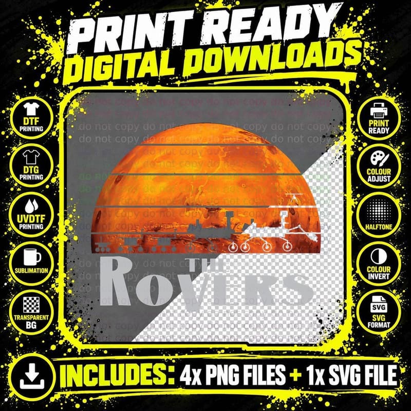 Mars Rover Family Science T-Shirt, Space Exploration Png SVG Digital Bundle