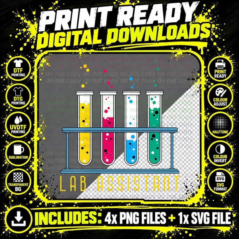 Med Lab Geekmedical Laboratory Scientist Lab Assistant Png SVG Digital Bundle