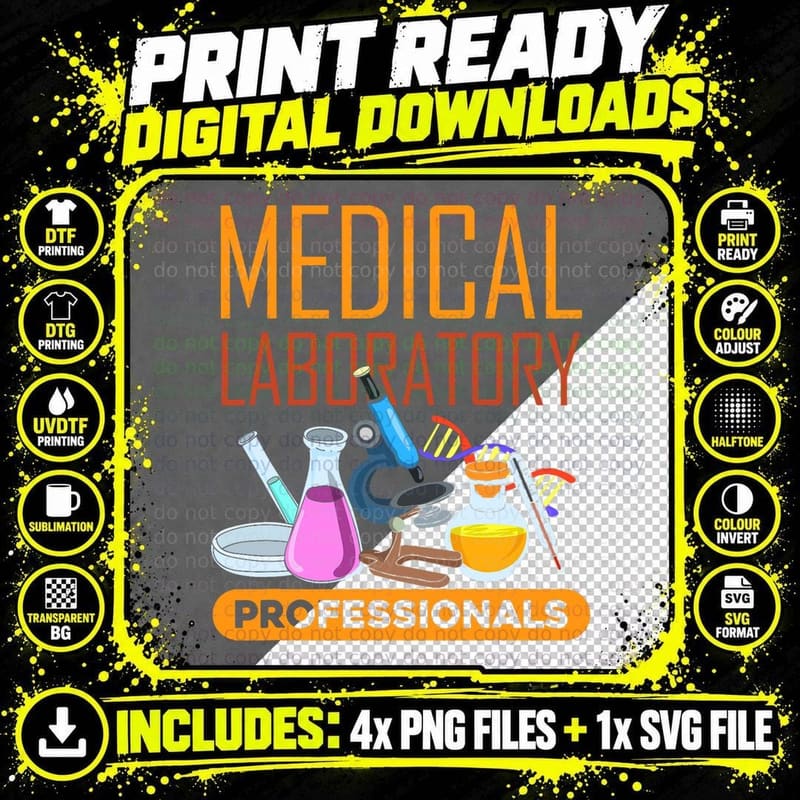 Med Laboratory Scientist Medical Laboratory Png SVG Digital Bundle