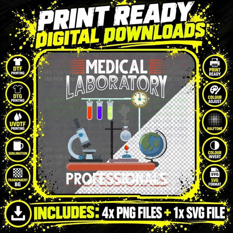 Medical Laboratory Professionals T-Shirt, Science Theme Png SVG Digital Bundle