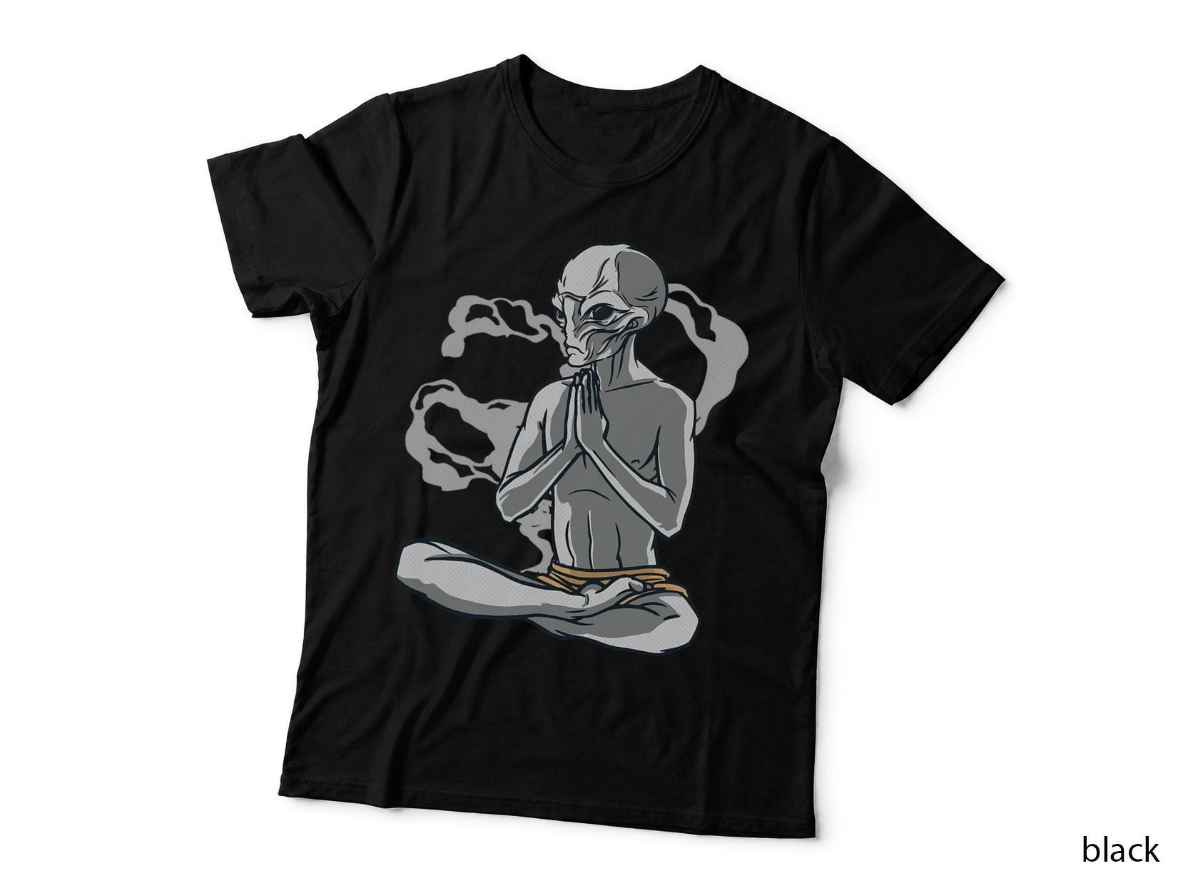 Meditating Alien T-Shirt I Aliens UFO Day T-Shirt