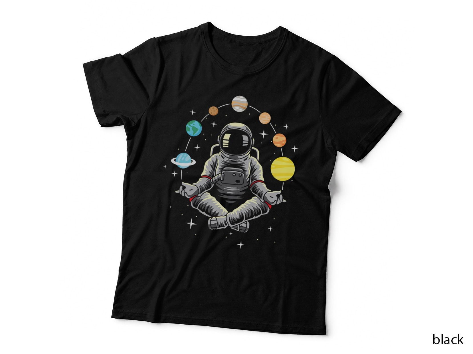 Meditating Astronaut - Galaxy Spaceman Astronomer Cosmos T-Shirt