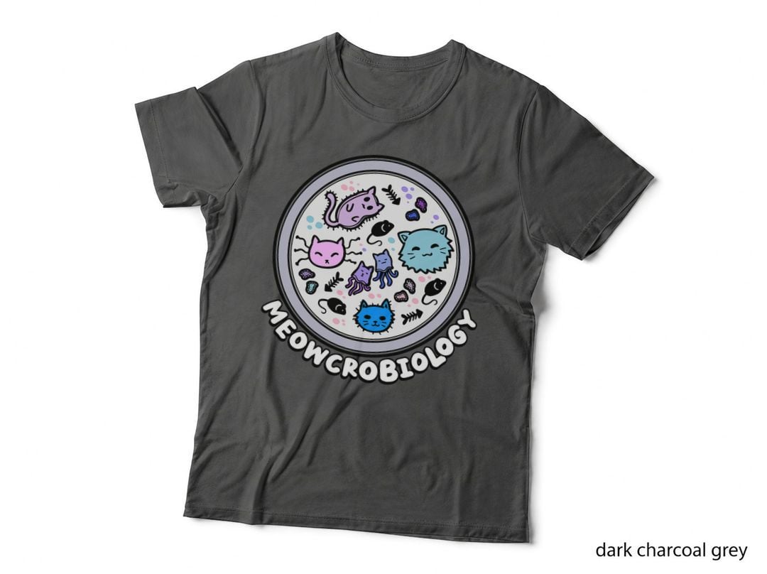 Microscopic Cats Science T-Shirt, Pet Lover Apparel, Science Art