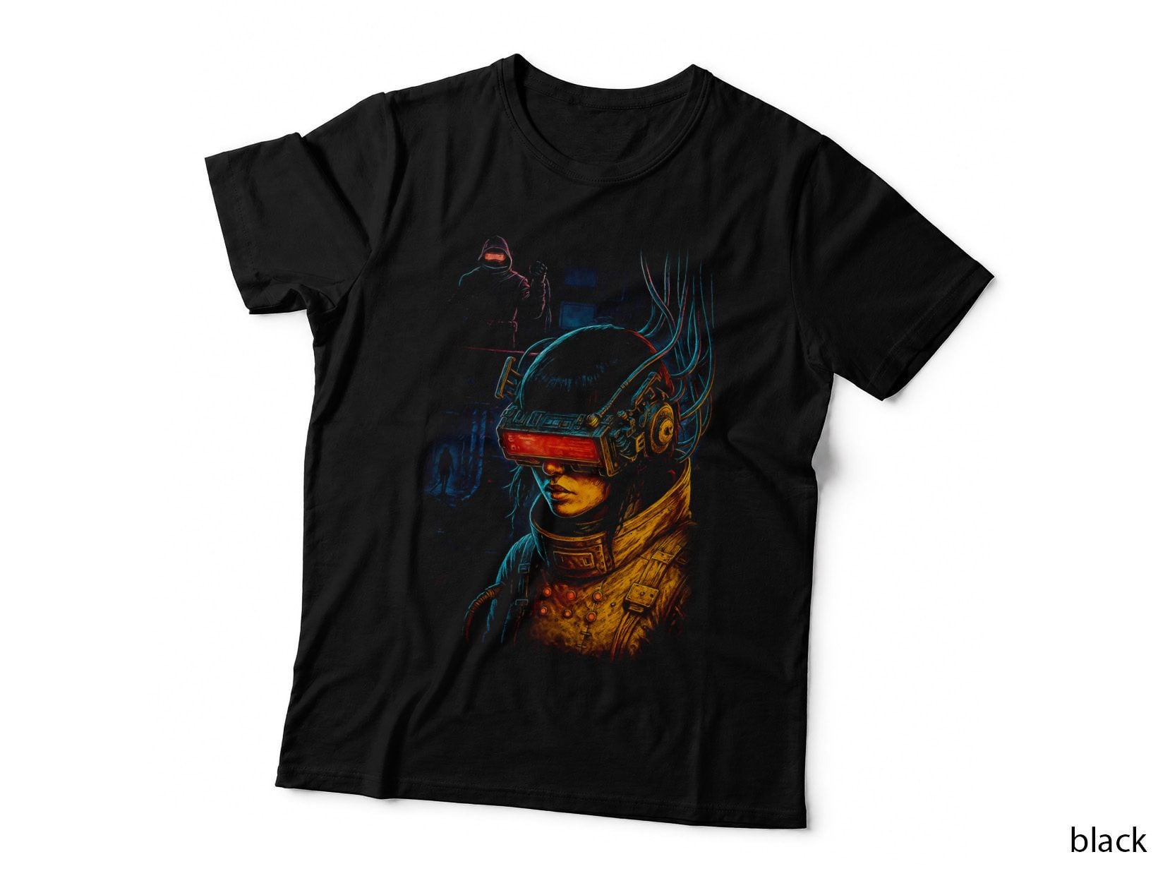 Neon Astronaut Cyberpunk T-Shirt, Halftone Neon Space Explorer Graphic Tee