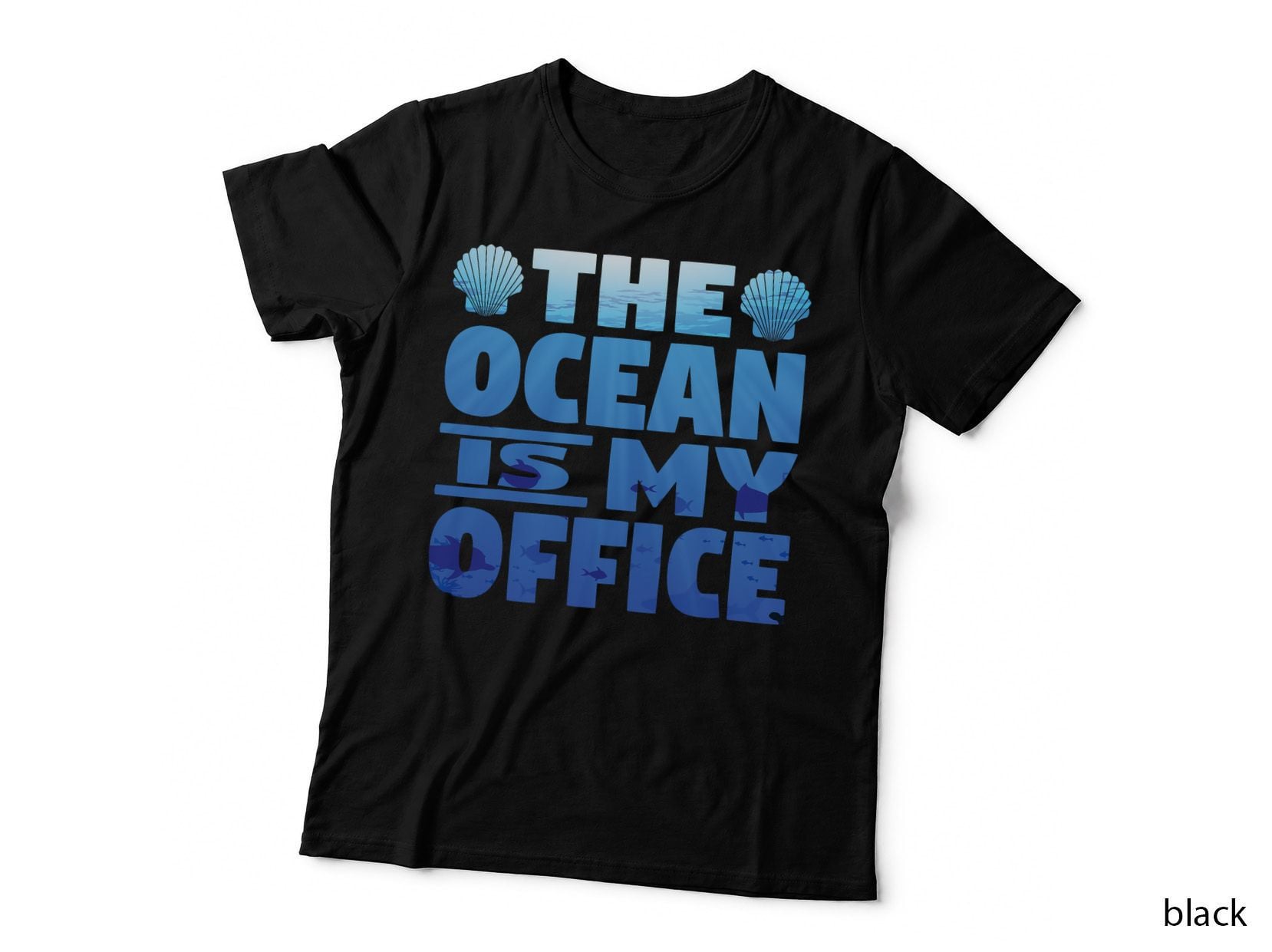 Ocean Office T-Shirt, Marine Biology Theme, Scuba Diver Apparel