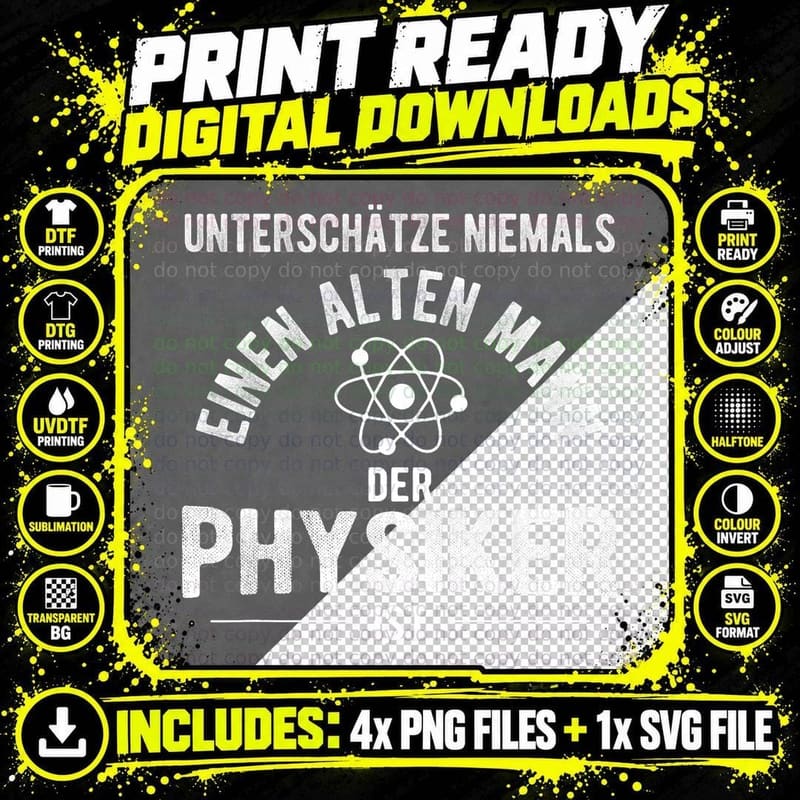 Old Man the Physicist Is Retired Science Physics T-Shirt Png SVG Digital Bundle