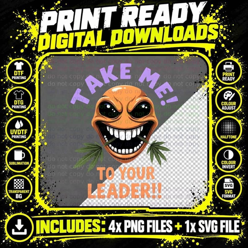 Orange Alien, Weed Graphic, Smoking Alien Png SVG Digital Bundle