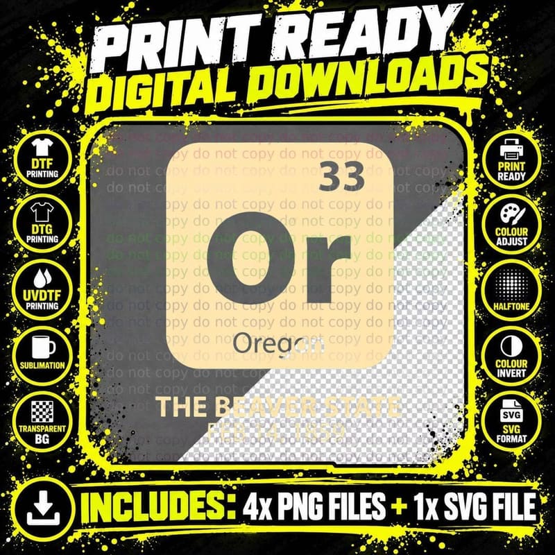 Oregon Beaver State Chemistry Nerd Png SVG Digital Bundle
