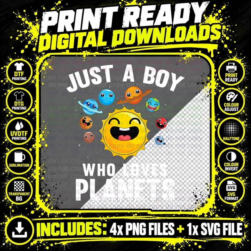 Outer Space Astronomer Science Astronomy Boys Cute Png SVG Digital Bundle