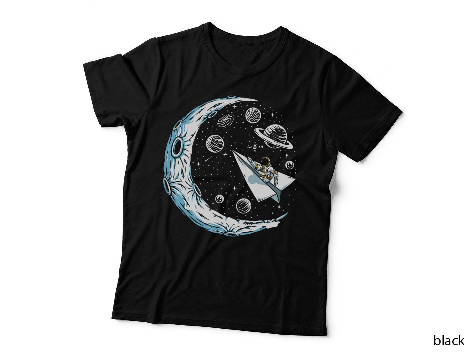 Paper Plane Astronaut Men Boys Airplane Pilot T-Shirt