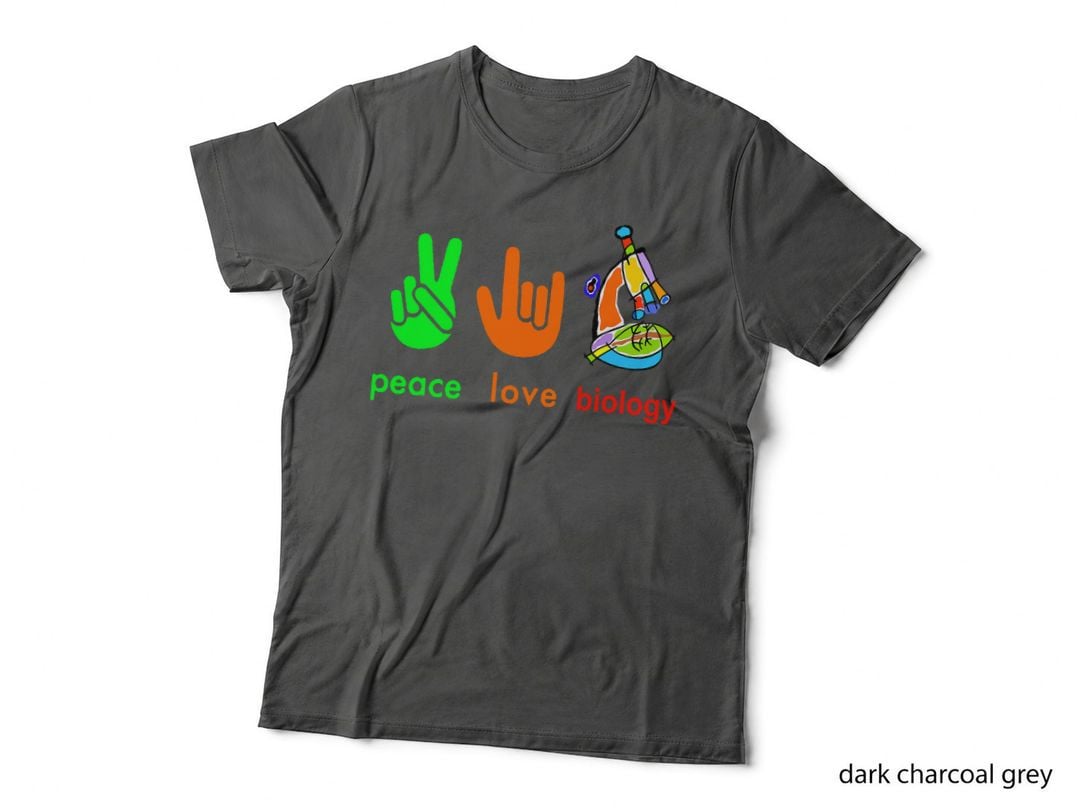 Peace Love Biology Microscope T-Shirt Painter Science Teach T-Shirt