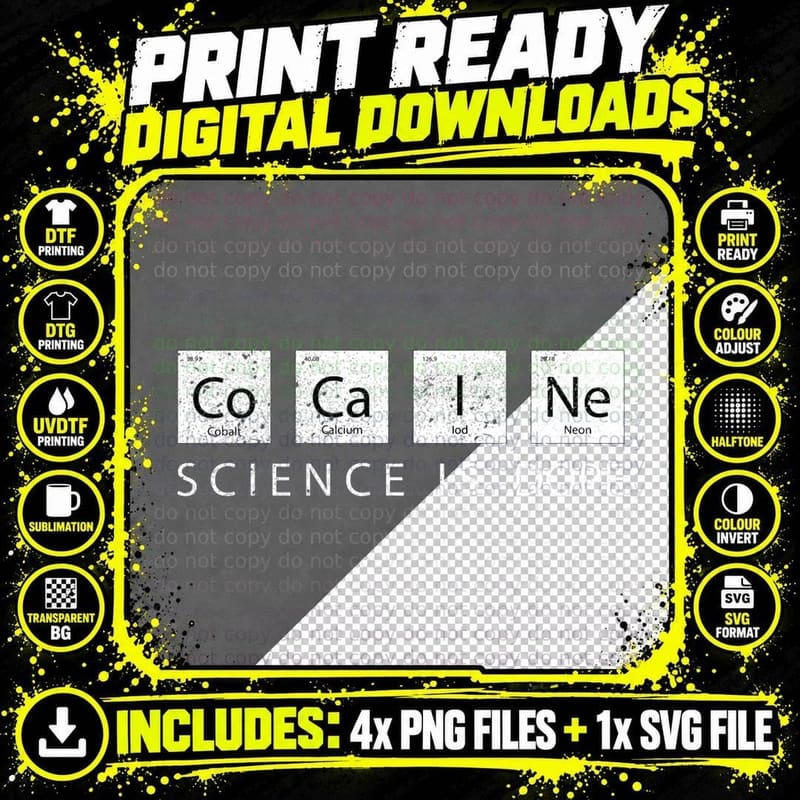 Periodic Table Chemistry T-Shirt, Science Nerd Apparel Png SVG Digital Bundle