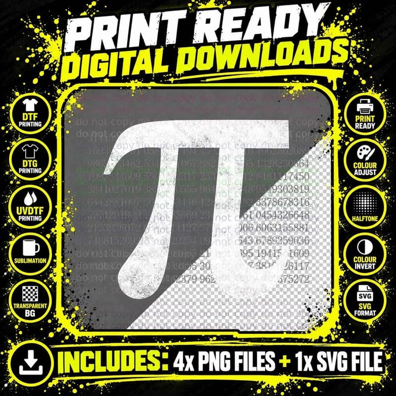Pi 3, 14 Math Number Science Symbol Gift T-Shirt Png SVG Digital Bundle