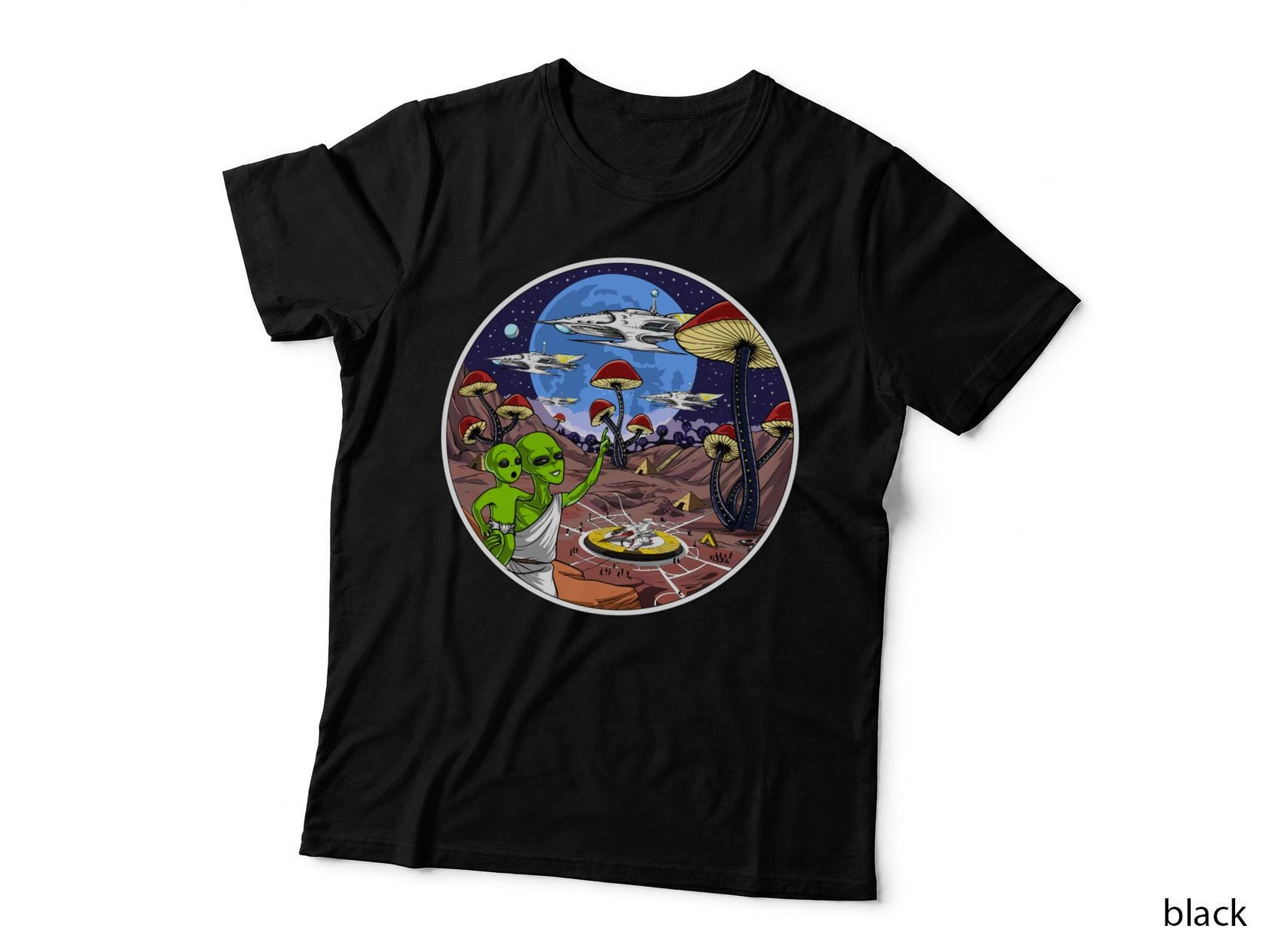 Psychedelic Alien Magic Mushrooms T-Shirt