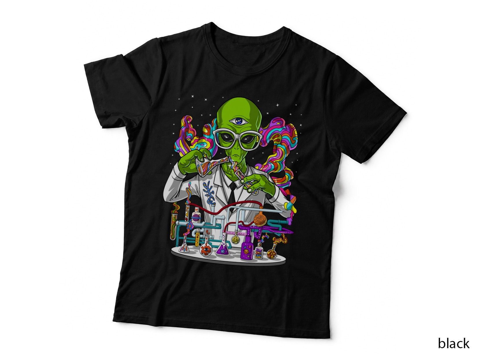 Psychedelic Alien Scientist T-Shirt