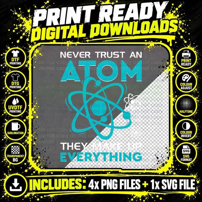 Quantum Physics T-Shirt, Science Geek Apparel Png SVG Digital Bundle