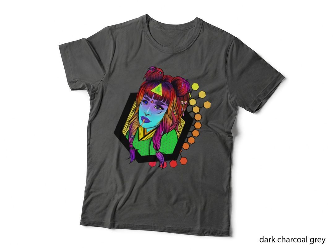 Rainbow Hair Alien Goddess T-Shirt