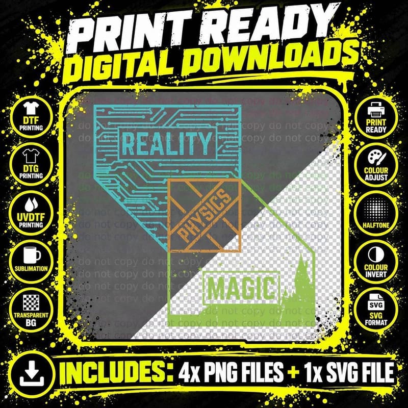 Reality Physics Magic Equation Science Major Proud Png SVG Digital Bundle