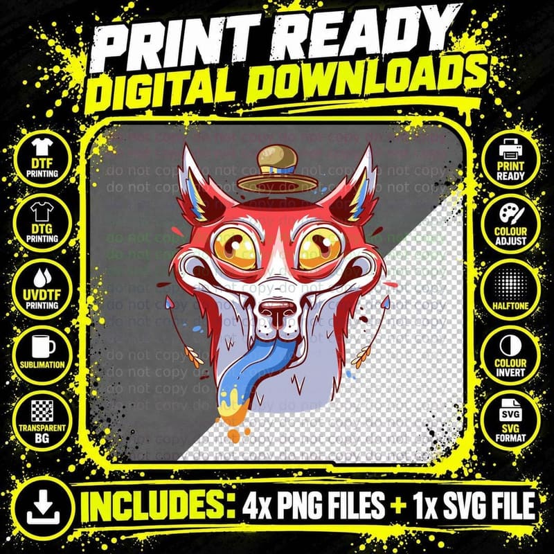 Red Demon Devil with Ufo T-Shirt Png SVG Digital Bundle